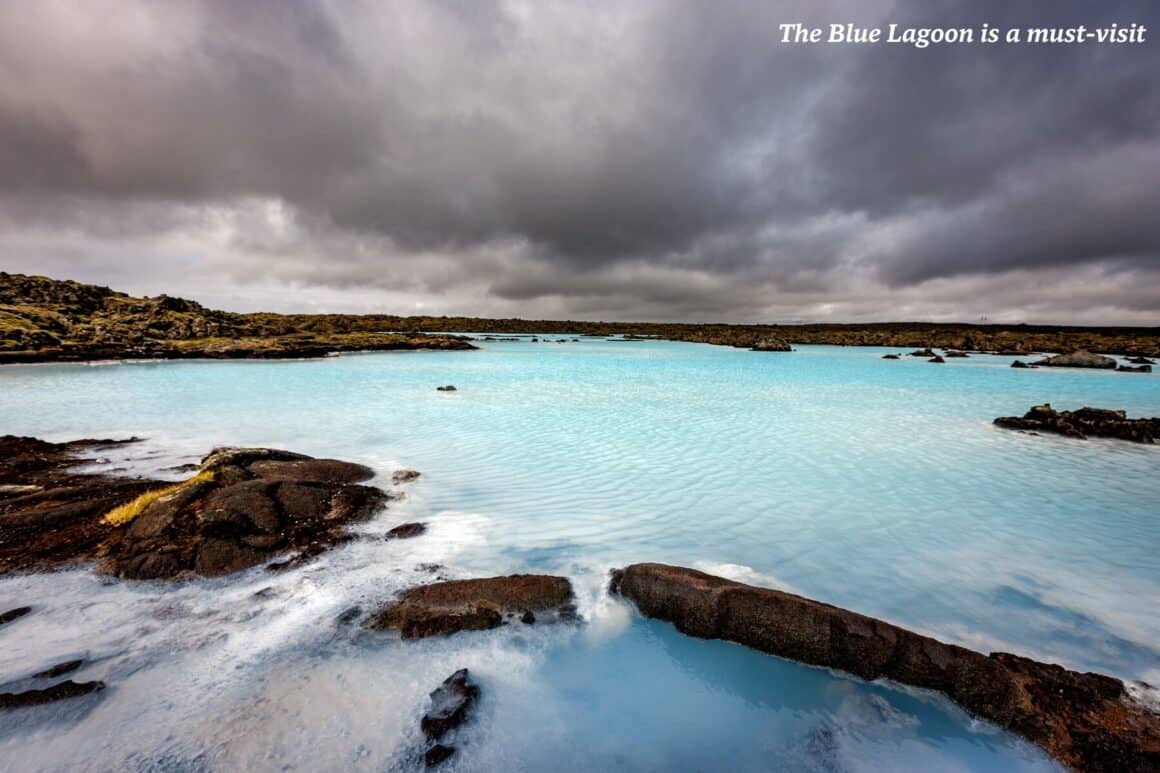 Blue Lagoon in Iceland on a cloudy day 