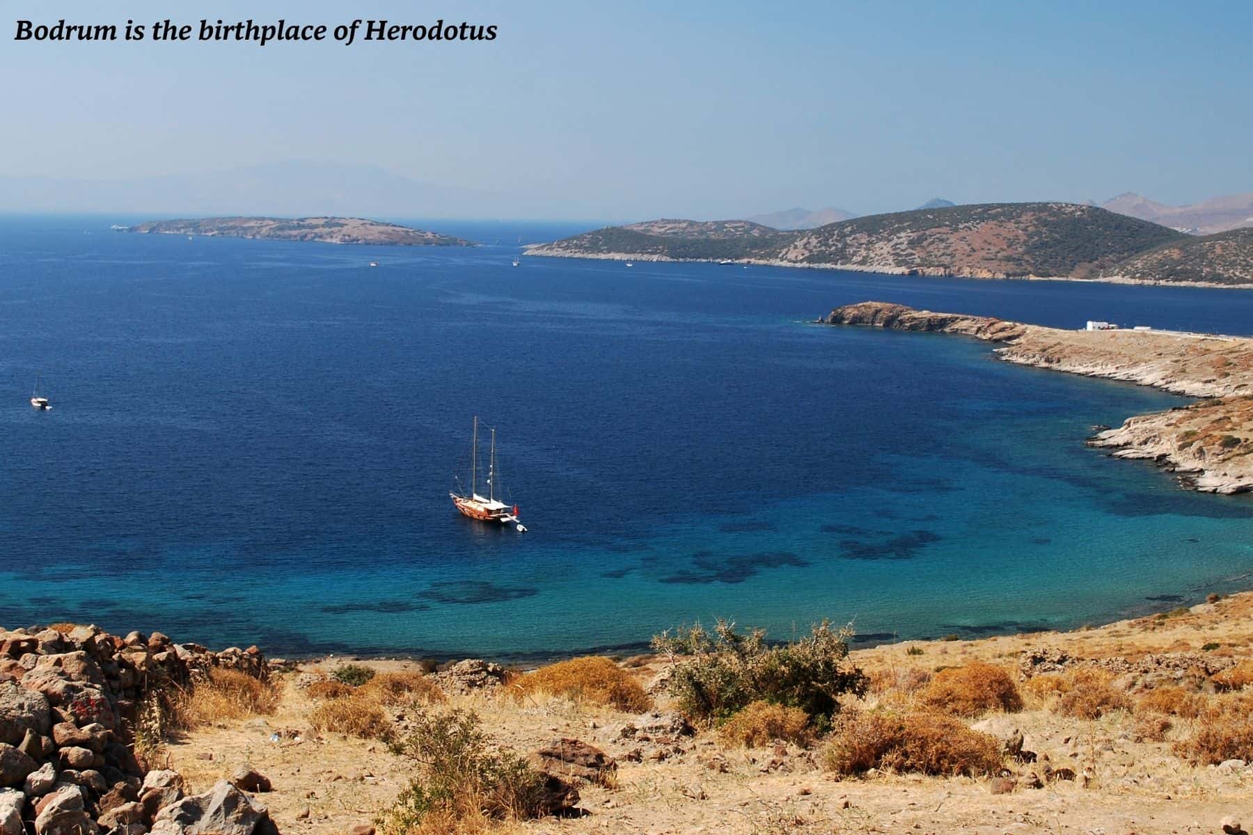 Boat on the sea in Bodrum, Turkey - coast of Turkey 